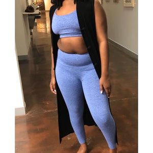 Onzie Flow Blue Sports Bra Leggings Set M/L